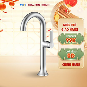 Vòi lavabo nóng lạnh TUSLO F009 Luxury chất liệu đồng nguyên chất, mạ Crom-Niken, công nghệ tạo bọt khí hiện đại - Hoa Sen Home - Hàng chính hãng