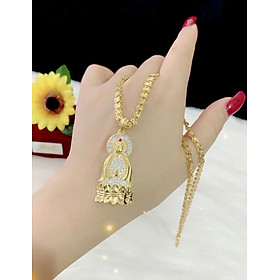 Dây chuyền nữ mặt mẹ quan âm may mắn xi dát vàng 18k