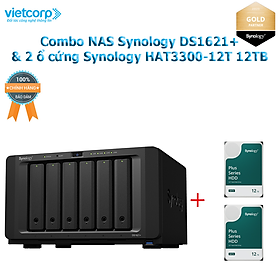 Mua Combo Thiết bị lưu trữ NAS Synology DS1621+ và 2 Ổ cứng Synology HAT3300-12T Hàng Chính Hãng