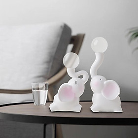 2x Elephant Statues Home Decoration Sculpture for Desktop Living Room Office