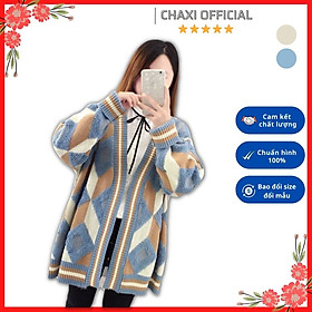 Áo khoác cardigan len phối ô màu ulzzang vintage - DL06256 - Hàng Quảng Châu