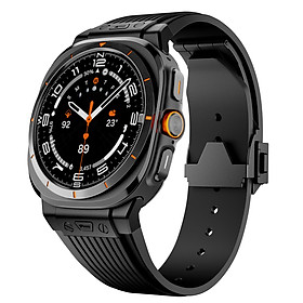 Dây Silicone Đầu Nối Kim Loại Hublot Style cho Samsung Galaxy Watch Ultra 47mm - Hàng Chính Hãng
