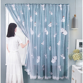 Mua RÈM DÁN TƯỜNG HAI LỚP SIZE 1M2 NGANG X 1M8 CAO (KHÔNG CẦN THANH TREO ) NHIỀU MẪU