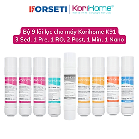 Combo 9 lõi lọc nước Korihome hàng chính hãng dùng cho máy lọc nước Korihome K Book K91