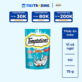 Bánh Thưởng Cho Mèo Temptations Vị Cá Ngừ 75g/túi