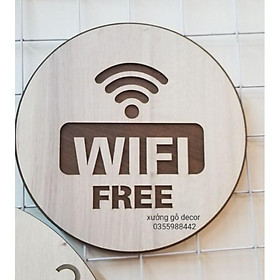 Bảng gỗ trang trí Bảng wifi free trang trí shop quán