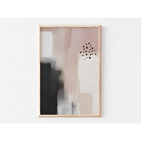 Tranh Canvas Cao Cấp | Tranh màu nước - Abstract Watercolor Print Art, Pink And Black Wall art, Scandinavian Décor