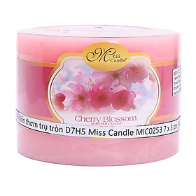 Nến thơm trụ tròn D7H5 Miss Candle MIC0253 7 x 5 cm (Hồng, hương