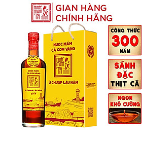 Hình ảnh Đặc Sản Phan Thiết - [Cá Vàng - 60N - 500Ml] Nước Mắm Tĩn Cá Cơm Vàng Ruột Đỏ Độ Đạm 60N Chai Thuỷ Tinh 500Ml Nước Mắm Truyền Thống Sạch