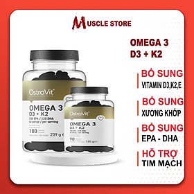 Omega 3 d3+k2 - ostrovit, vitamin e, hỗ trợ hệ tim mạch, não bộ, giúp xương chắc khỏe