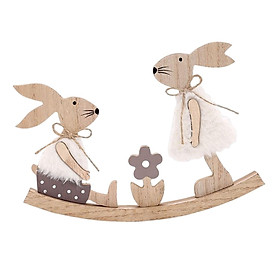 Wood Easter Decoration Home Decor Craft Decorative Bunny Table Ornament