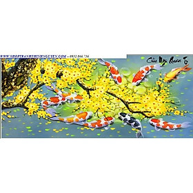 Tranh đính đá cửu ngư quần tụ -YN5379