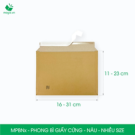 MPBN - Combo 20 phong bì giấy cứng đóng hàng màu nâu thay thế túi gói hàng - Nhiều kích thước