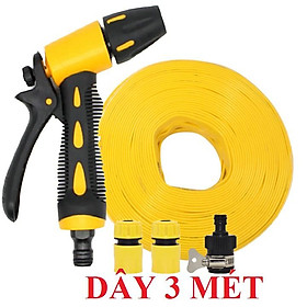 Bộ dây vòi xịt nước rửa xe,tưới cây . tăng áp 3 lần,loại 3m,5m 206319 cút sập,cút nối nhựa đen+ tặng móc khoá