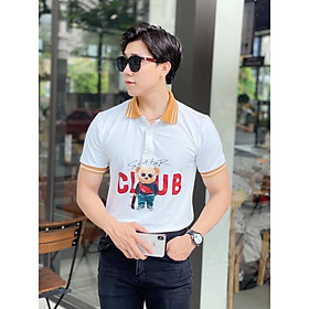Áo thun nam cổ bẻ tay ngắn họa tiết gấu club thời trang nam đẳng cấp siêu hot - sang trọng hot hit