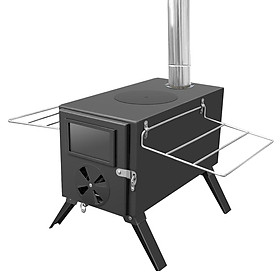 Outdoor Camp Tent Firewood Stove Portable Wood Burning Stove Multifunctional Firewood Burner with Detachable Chimney