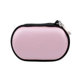 Portable SD Card Bag EVA Earphone Storage Case Earbuds USB Cable Carrying Mini Pouch with Carabiner Pink