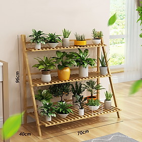 Mua Kệ Trang trí để chậu hoa hiện đại Gỗ Tre cao cấp bền đẹp - Kệ hoa 70cm tiện lợi đa năng Chịu lực tốt MGK035