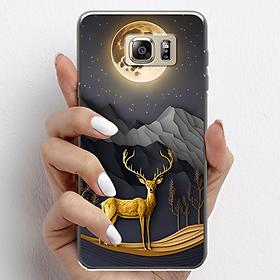Ốp lưng cho Samsung Galaxy Note 5 nhựa TPU mẫu Nai vàng và mặt trăng