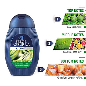 Sữa tắm gội toàn thân nam hương nước hoa thể thao Felce Azzurra Man Power Sport 250ml