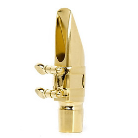 Alto Sax Saxophone Mouthpiece #7 Metal with Cap and Ligature Golden Plated