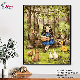 Mua Tranh tô màu theo số cô gái đánh đàn Aeppol CN4243