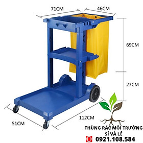 Mua XE DỌN VỆ SINH TÚI VẢI - MÀU XANH / XÁM