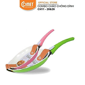 Mua Combo 2 chảo chống dính Ceramic An toàn Comet CH11-20&26 - Giao màu ngẫu nhiên