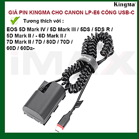 Mua GIẢ PIN KINGMA CHO CANON LP-E6 CỔNG USB-C - HÀNG CHÍNH HÃNG