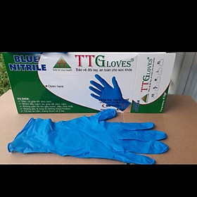 [ Hàng Chính Hãng ] Găng Tay Nitrile Xanh Không Bột Cao Cấp TT GLOVES 4.5garm, Bao Tay Xanh Dày