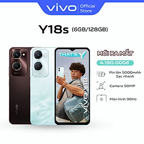 [MỚI] Điện thoại vivo Y18s (6GB+128GB) - Hàng chính hãng - Bảo hành 1 đổi 1 trong tháng đầu tiên