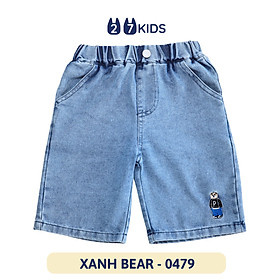 Quần short jean bé trai 27Kids KACADY Quần đùi bò mềm lưng chun nam cho