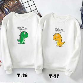 Áo cặp thu đông khủng long - M
