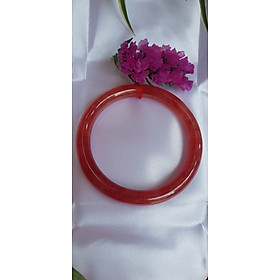 Vòng Cẩm Thạch Đỏ đẹp A 58mm x cọng 8mm màu đỏ tươi sáng bóng mượt đỏ là màu chiến thắng chuẩn hợp nữ mạng hỏa mạng thổ 55kg - 68kg đeo đẹp tay may mắn tốt sức khỏe công việc rực rỡ tài lộc ạ