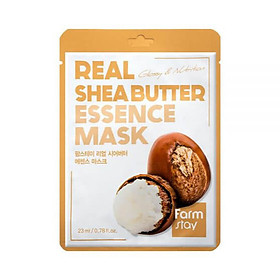 Set 10 Mặt Nạ Dưỡng Trắng Da Tinh Chất Bơ Hạt Mỡ - FARMSTAY REAL SHEA BUTTER ESSENCE MASK - 23ml