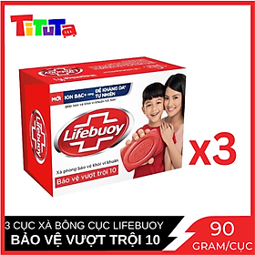 COMBO 3 Xà Bông Cục Lifebuoy Bảo Vệ Vượt Trội 10 (Đỏ) 90gx3