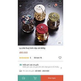 Combo 6 lọ chè nắp vải 800g