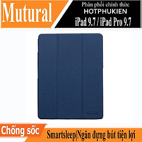 Case bao da chống sốc canvas cho iPad 9.7 inch 2017 / 2018 / iPad Pro 9.7 inch hiệu Mutural Yashi Series trang bị ngăn đựng bút, thiết kế tản nhiệt, hỗ trợ smartsleep - hàng nhập khẩu