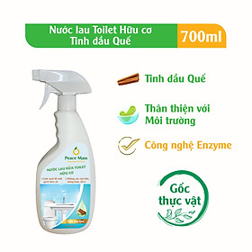 Nước lau rửa toilet hữu cơ Peace Mass Tinh dầu Quế Chai xịt 700ml