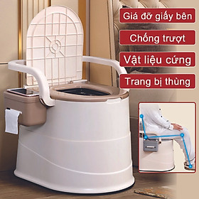 Mua Tolet  Bồn cầu di động cao cấp có tay vịn  tựa lưng đệm  có hộp giấy  siêu chịu lực dành cho trẻ em  người già  phụ nữ sanh BH 1 năm HÀNG CHÍNH HÃNG ( màu ngẫu nhiên)