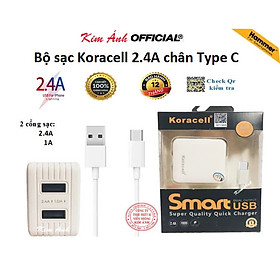 Mua Bộ sạc nhanh Koracell 2.4A cổng Type C  có 2 cổng USB  Hàng chính hãng