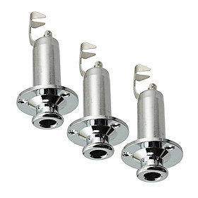 3PCS 1/4'' Removable Jack End Pin Output Input Jack Strap Sockets for Acoustic Electric Guitar Silver
