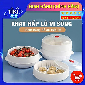 Mua Bộ Khay Hấp Dùng Cho Lò Vi Sóng Nồi Hấp Nhựa Chịu Nhiệt Nồi Hấp 3 Chi Tiết
