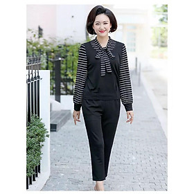 TK346-ÁO KIỂU TAY DÀI PHỐI SỌC S-6XL