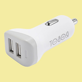 Kèm Video | Tẩu sạc ô tô - xe hơi 2 cổng USB Robot mạch PCBA | Cho thiết bị di động/điện thoại iOS/Apple (iPhone/iPad), Android (Samsung, Xiaomi, Oppo, Huawei, vv) | Màu Trắng - RT-C06 - Hàng Chính Hãng