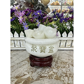 Mua Bát Tụ Tài - Bát Tụ Bảo - Hút Tài - Hút Lộc đá bạch ngọc gia tăng tài lộc - Đường kính 10 cm