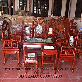 Mua Bộ Bàn Ghế Móc Mỏ Gỗ Gụ Mặt Đá