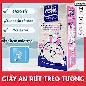 Giấy Ăn Rút Hình Chữ Nhật Dạng Cây (1 Cây 1680 Tờ) Hình Thỏ Bịch Khăn Giấy Rút 1680 Tờ 4 Lớp Treo Tường Cỡ Lớn Tiện Dụng