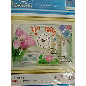 Mua Tranh thêu đồng hồ chữ thập vợ chồng ( chưa thêu)-X8175