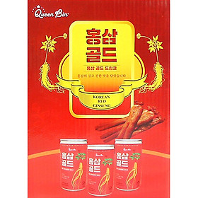 Túi 12 Lon Nước Hồng Sâm DWI Queen Bin Red Ginseng Gold 175ml Lon